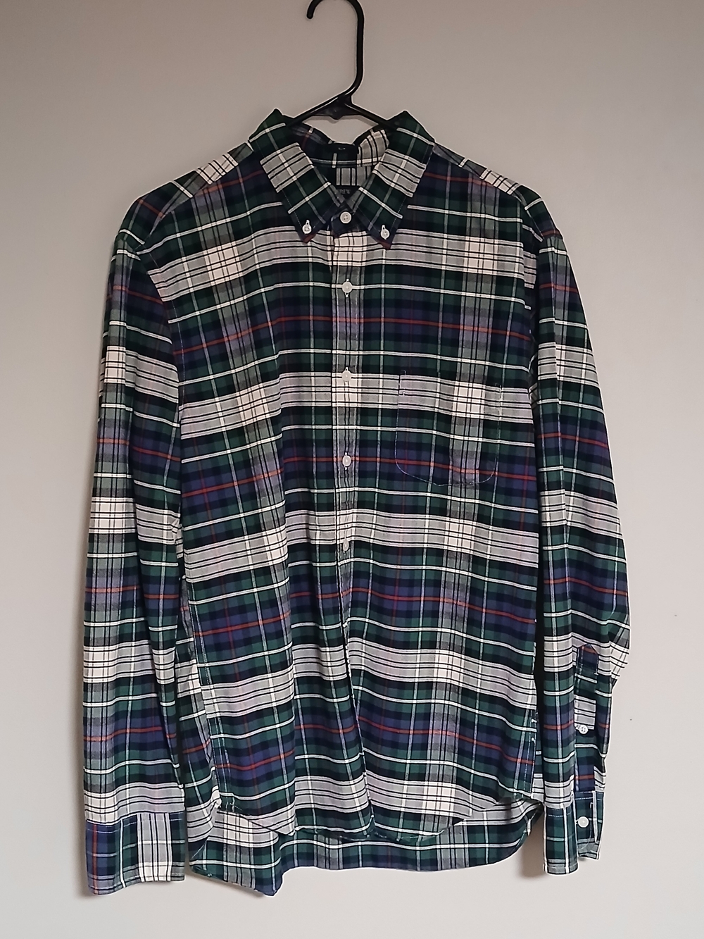 J. Crew Men's Dress Shirt in Green Plaid